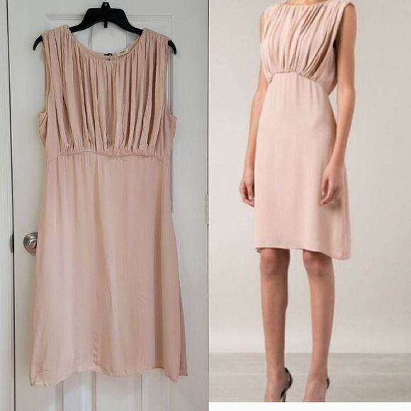 L'agence Matte Crepe Blush  Ruched Ballet Dress 8 - Picture 1 of 11